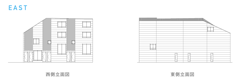 西側立面図