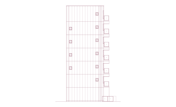 西側立面図